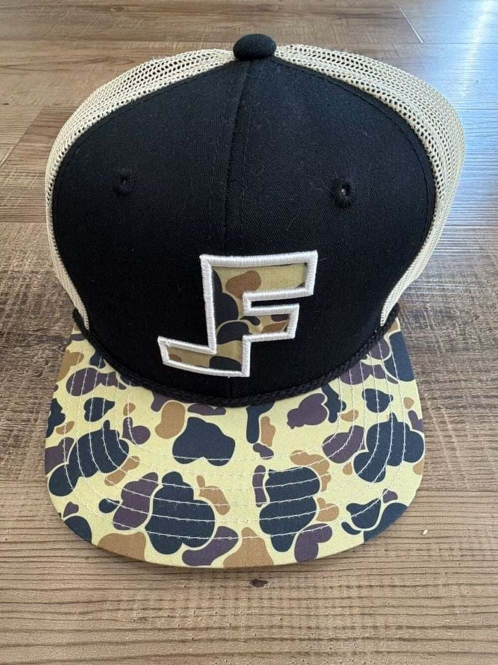 Lane Frost Cowboy Trucker Cap with Camo Brim Western Rodeo Hat